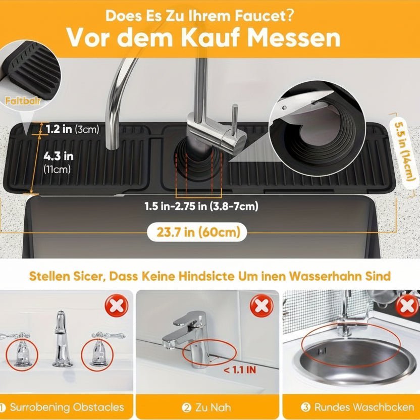 CLEANKITCH - Practical Splash Guard for Kitchen Sinks with Quick Drainage Vestragear