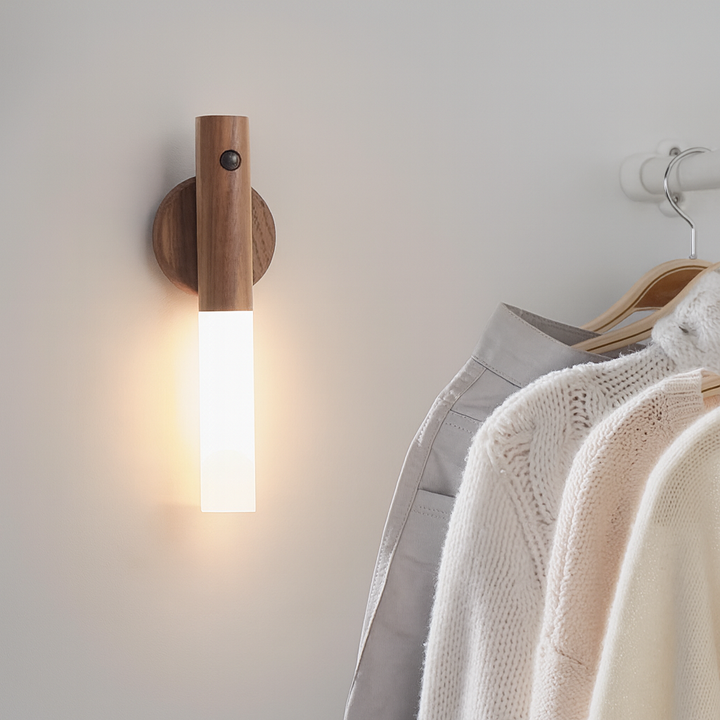 Lumora Lámpara de Pared Recargable – USB, Sensor de Movimiento y Luz LED Blanca Cálida