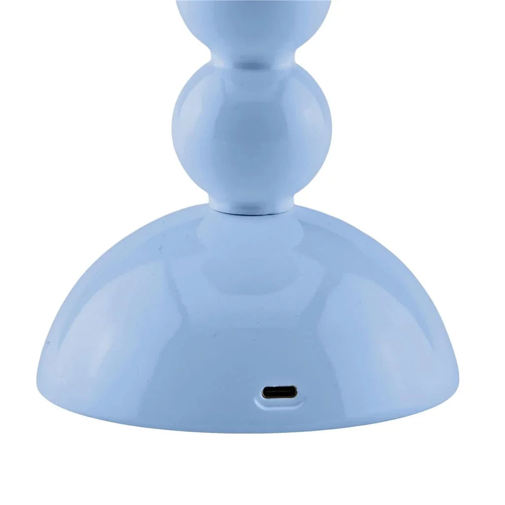 Rechargeable LED Lamp - Bobbin Design with Adjustable Brightness, Pale Denim Finish 2