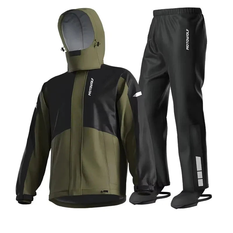 MotoShield Regenpak – Waterdichte Unisex Motor Set met Ademend & Lichtgewicht Ontwerp