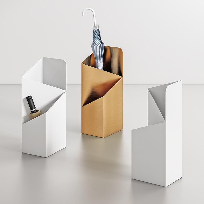 Nordvyn parapluhouder – metalen standaard met opvangschaal in Scandinavisch design
