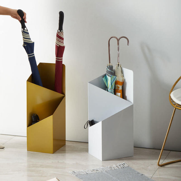 Nordvyn parapluhouder – metalen standaard met opvangschaal in Scandinavisch design