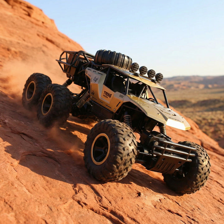 Camião Monstro RC – Tração 6x6, Alta Velocidade e Design Robusto para Todo-o-Terreno