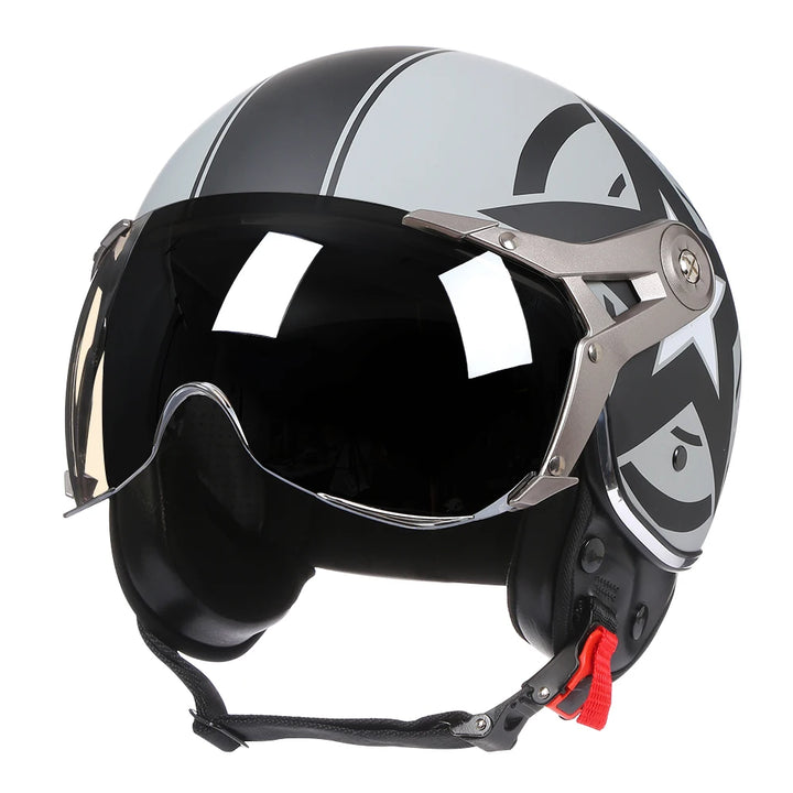 Retro 3/4 Motorhelm voor Mannen en Vrouwen - Open Gezicht, Lichtgewicht en Comfortabel 12