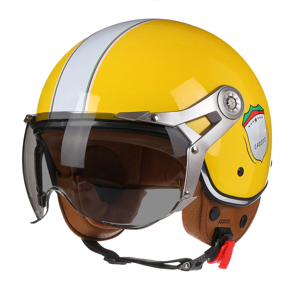 Retro 3/4 Motorhelm voor Mannen en Vrouwen - Open Gezicht, Lichtgewicht en Comfortabel 15