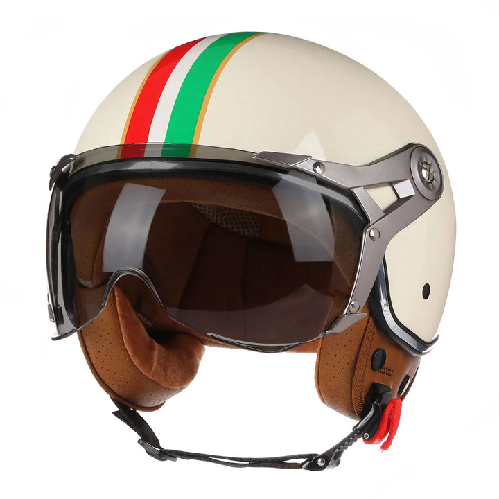Retro 3/4 Motorhelm voor Mannen en Vrouwen - Open Gezicht, Lichtgewicht en Comfortabel 7