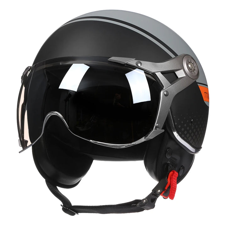 Retro 3/4 Motorhelm voor Mannen en Vrouwen - Open Gezicht, Lichtgewicht en Comfortabel 8