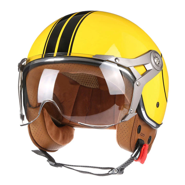 Retro 3/4 Motorhelm voor Mannen en Vrouwen - Open Gezicht, Lichtgewicht en Comfortabel 9