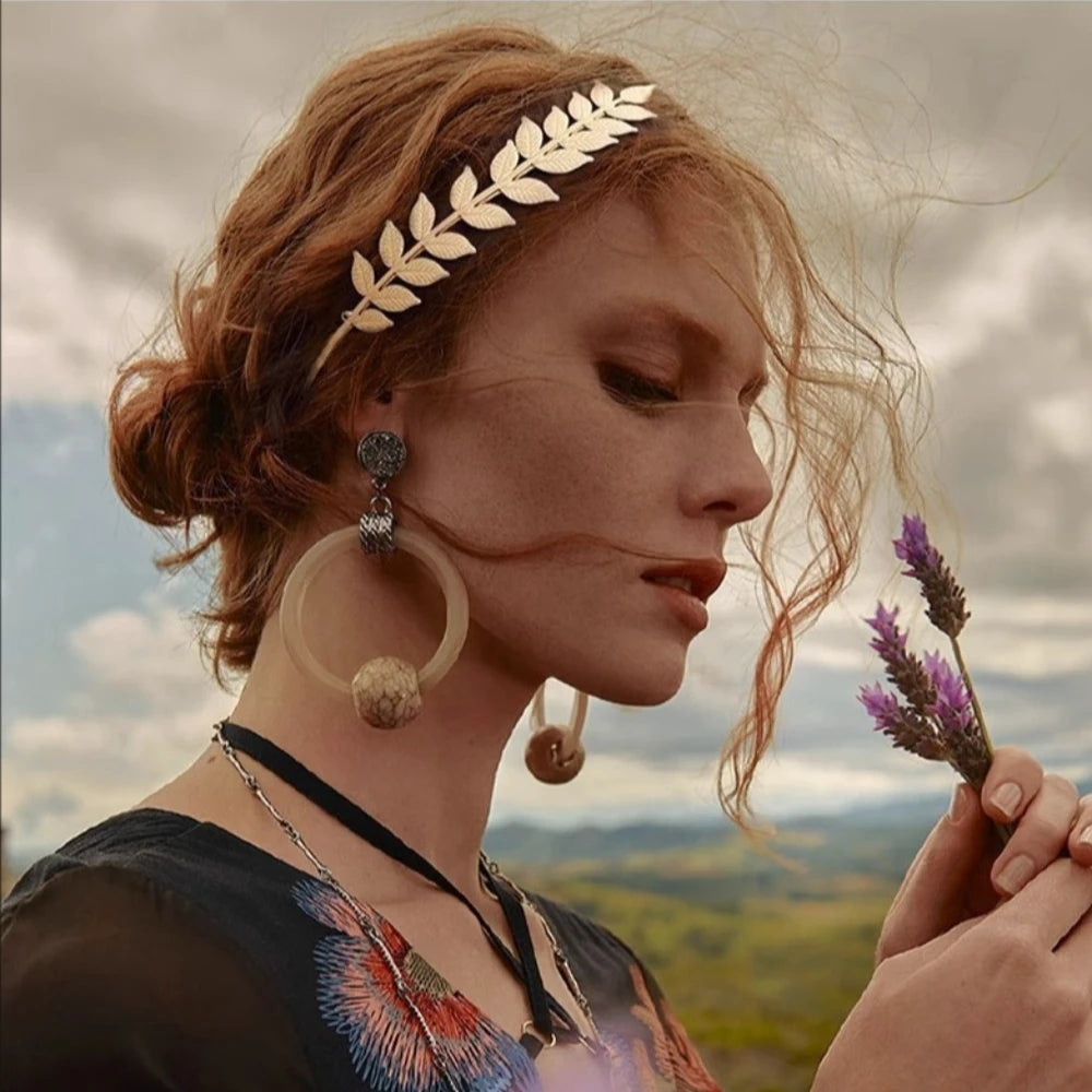 Retro Gouden Haarband Dames met Bladmotief, Tiara Stijl voor Bruiloften en Feesten 5