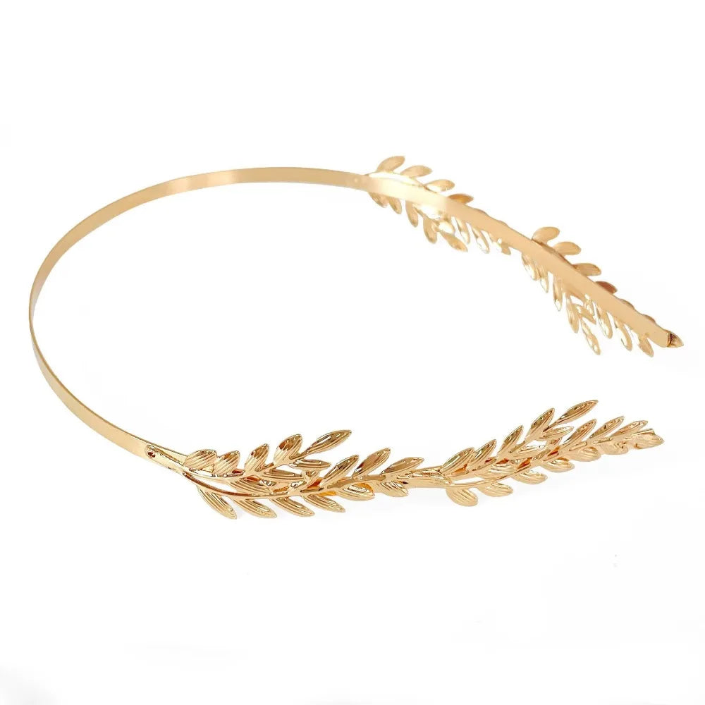 Retro Gouden Haarband Dames met Bladmotief, Tiara Stijl voor Bruiloften en Feesten 7