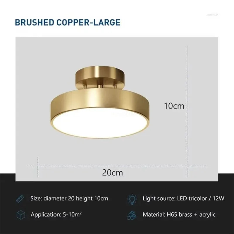 CopperLux Retro Plafondlamp – Làmpada de sostre de coure LED de disseny amb llum càlida i potència eficient energèticament