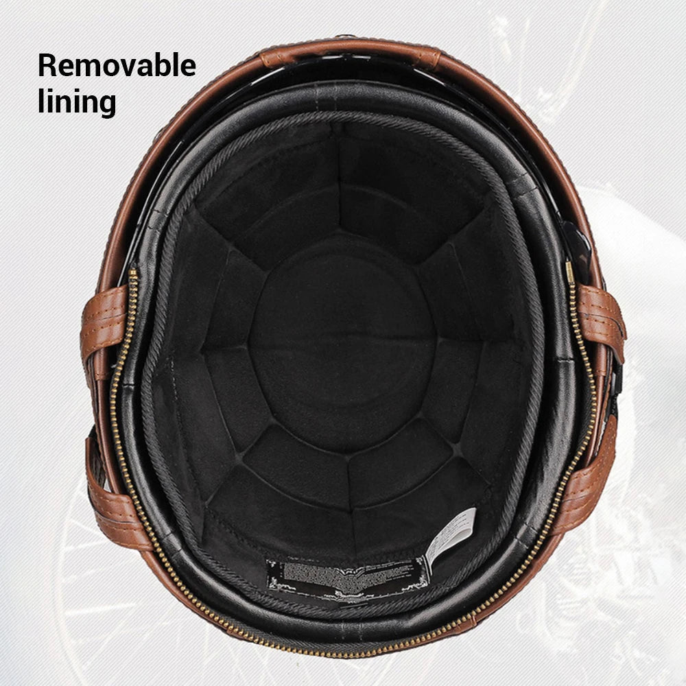 Retro Motorhelm Heren en Dames met DOT-certificering, Lichtgewicht en Veilig 4