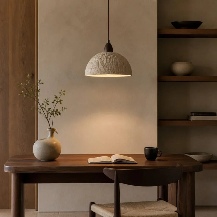 Riven Wabi-Sabi Travertine Stone Pendant Light 2