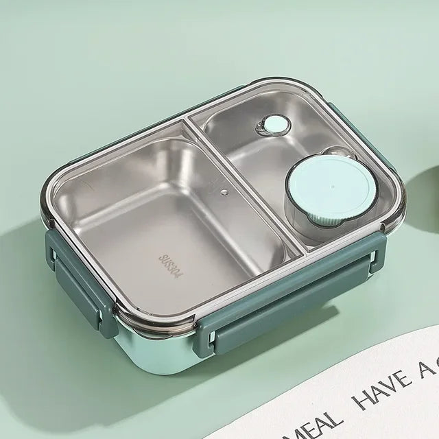 Roestvrijstalen Geïsoleerde Lunchbox Met Compartimenten En Lekvrije Deksel Voor Warme En Koude Maaltijden Onderweg | Sansoti 0