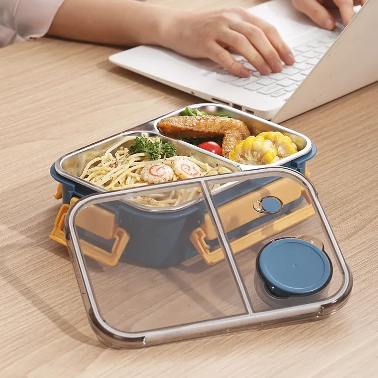 Roestvrijstalen Geïsoleerde Lunchbox Met Compartimenten En Lekvrije Deksel Voor Warme En Koude Maaltijden Onderweg | Sansoti 4
