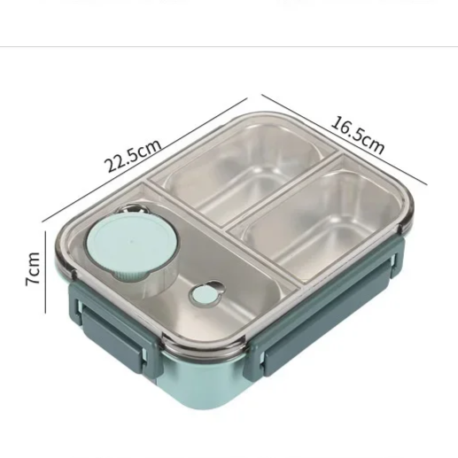 Roestvrijstalen Geïsoleerde Lunchbox Met Compartimenten En Lekvrije Deksel Voor Warme En Koude Maaltijden Onderweg | Sansoti 7