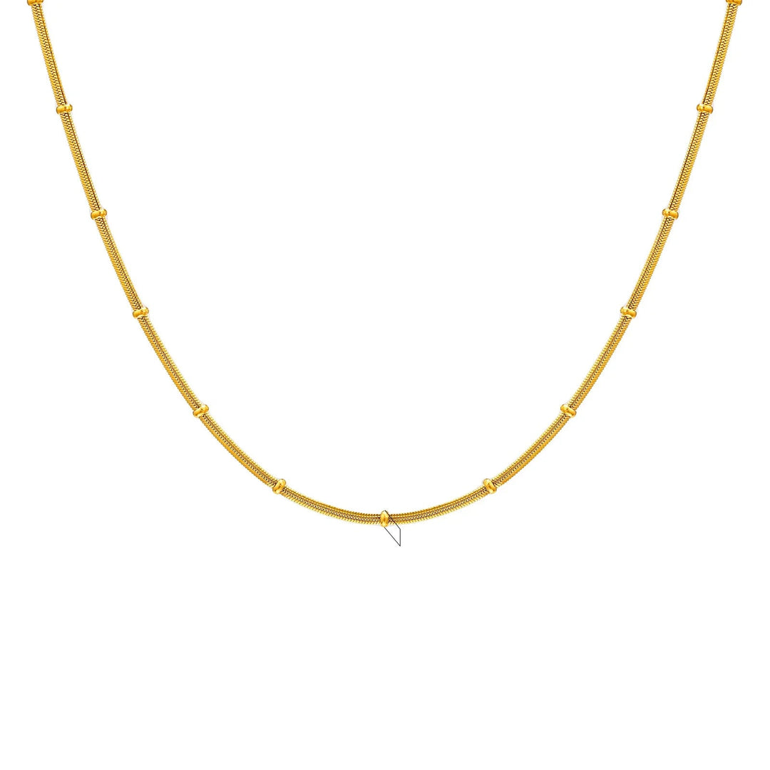 Cadena de serpiente para mujer: pulsera o collar de acero inoxidable en color dorado