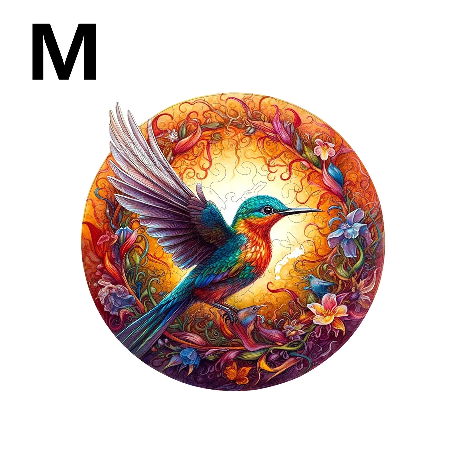 Ronde Houten Puzzel met Pauwpatroon voor Volwassenen en Kinderen - Puzzel Hout Dierenvormen 7