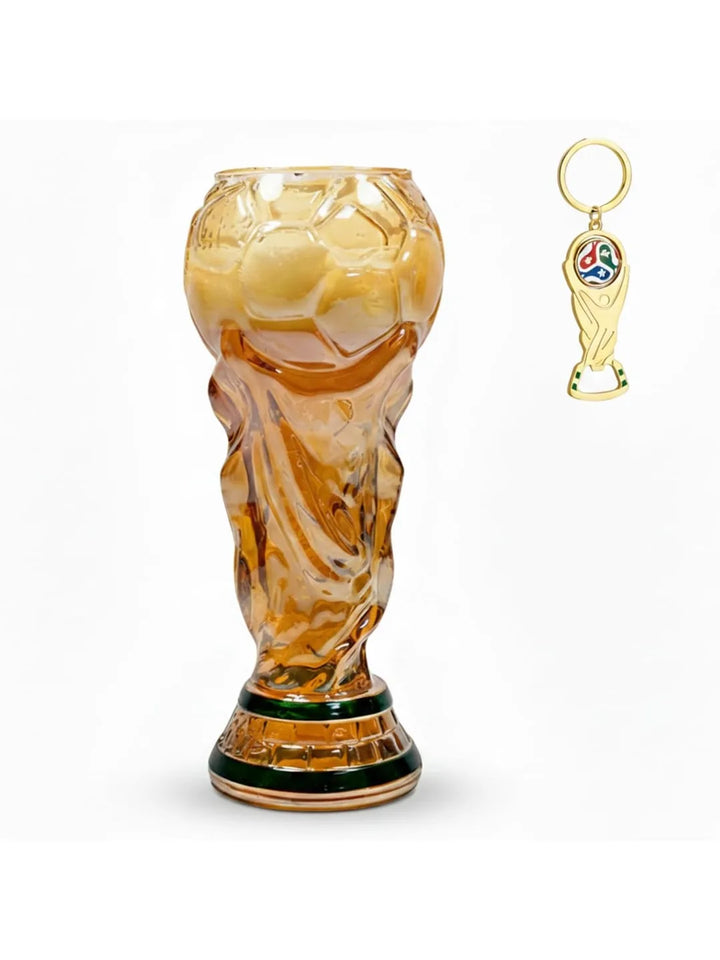 Trophy Beer Glass for World Cup 2026, Premium Soccer Themed Beer Glasses, for Game Day Parties, Man Cave &amp; Football Fan Gifts VestraGear