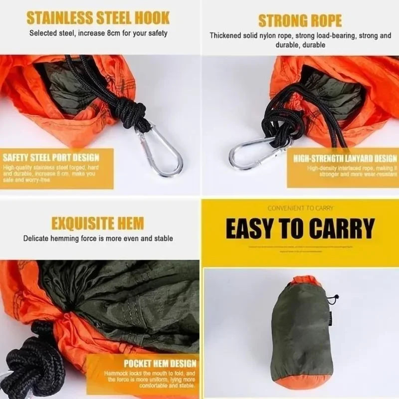 TrailNest – Outdoor Hangmat van Parachutestof – 1 Persoon, Draagbaar