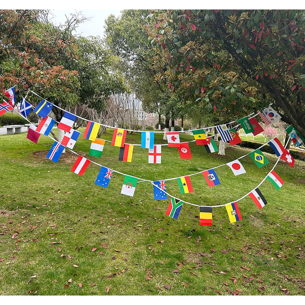 2026 42pcs world Country Flag 14x21cm NEW Football cup Countries Flag Bunting National String Banner Event Garlands decoration VestraGear