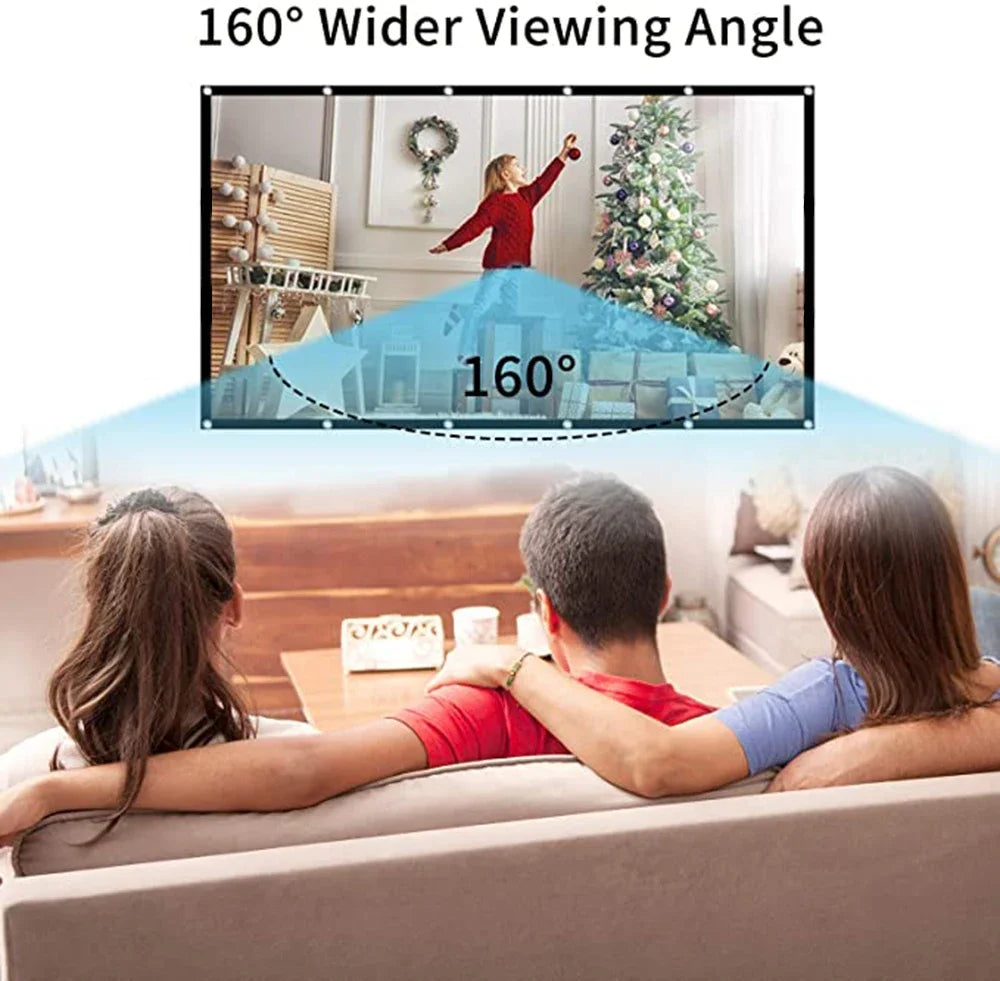 60 72 84 100 120 150 inch Simple Foldable Projection Screen 100inch Curtain 16:9 Outdoor Full HD 2K 4K Projector Screen Curtain VestraGear