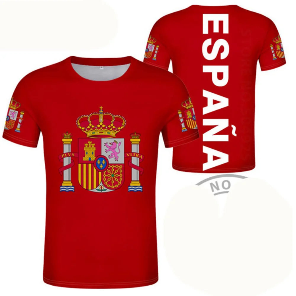 Spain Football Jersey 3D Proud of Spanish Emblem Graphic T Shirt for Men Clothing Espana Soccer Club T-shirt Man Gym Sports Tops VestraGear