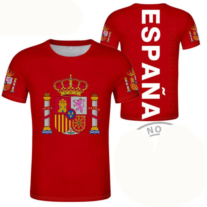 Spain Football Jersey 3D Proud of Spanish Emblem Graphic T Shirt for Men Clothing Espana Soccer Club T-shirt Man Gym Sports Tops VestraGear
