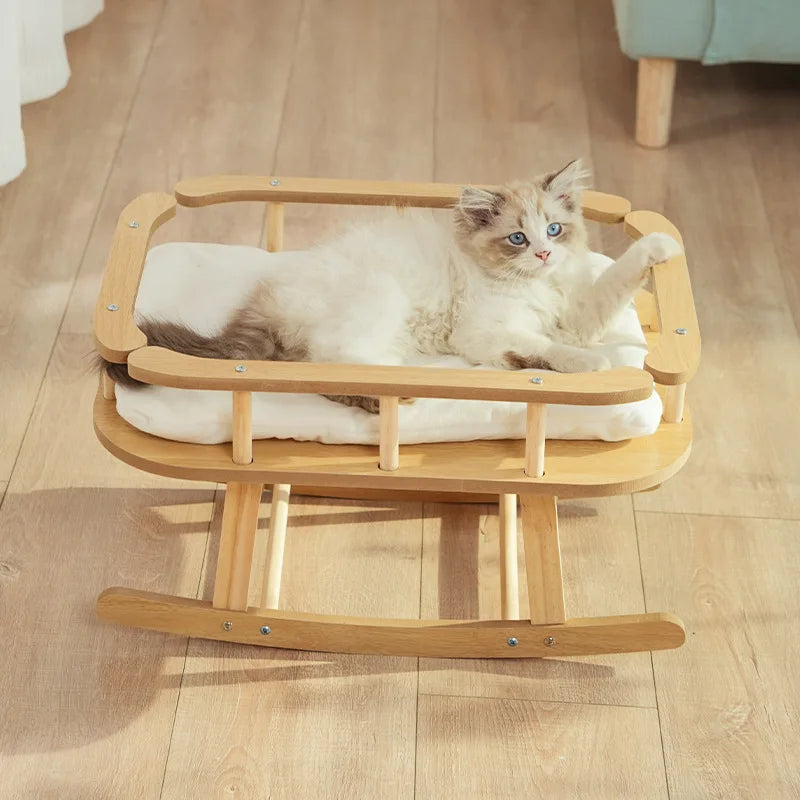 Furora – Hamac en bois pour chat confortable et durable – Toutes saisons