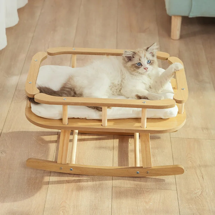 Furora – Hamac en bois pour chat confortable et durable – Toutes saisons