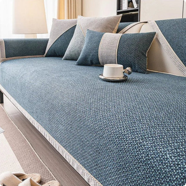 Bankhoes – Ademend katoen-linnen, antislip onderzijde &amp; modulaire pasvorm
