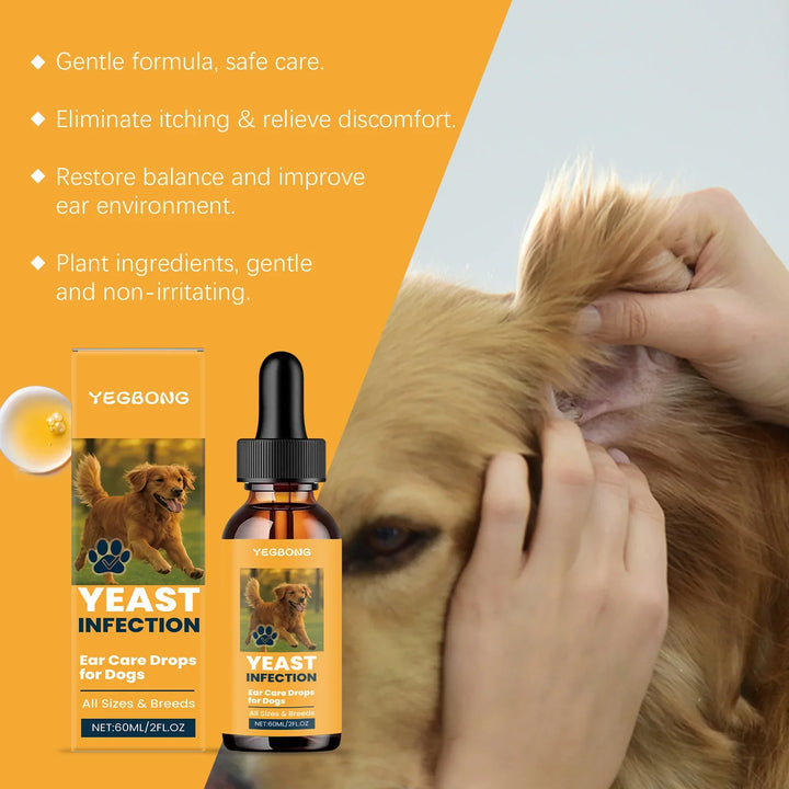 Hunde Ohrenpflege Tropfen – 60 ml Pflegeflüssigkeit mit Dosierpipette Bolendo