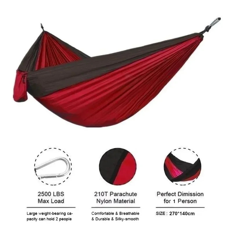 TrailNest – Outdoor Hangmat van Parachutestof – 1 Persoon, Draagbaar