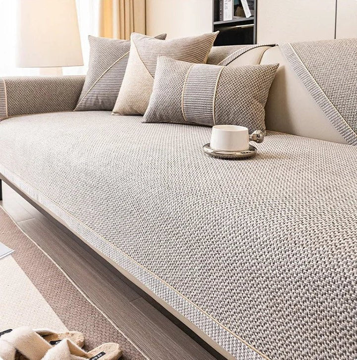Bankhoes – Ademend katoen-linnen, antislip onderzijde &amp; modulaire pasvorm