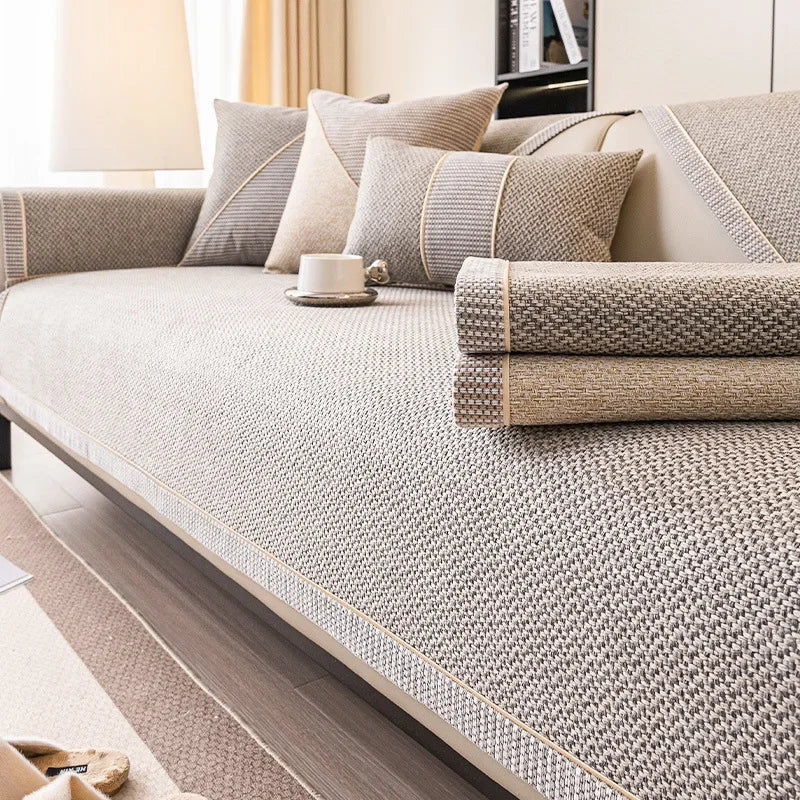 Bankhoes – Ademend katoen-linnen, antislip onderzijde &amp; modulaire pasvorm