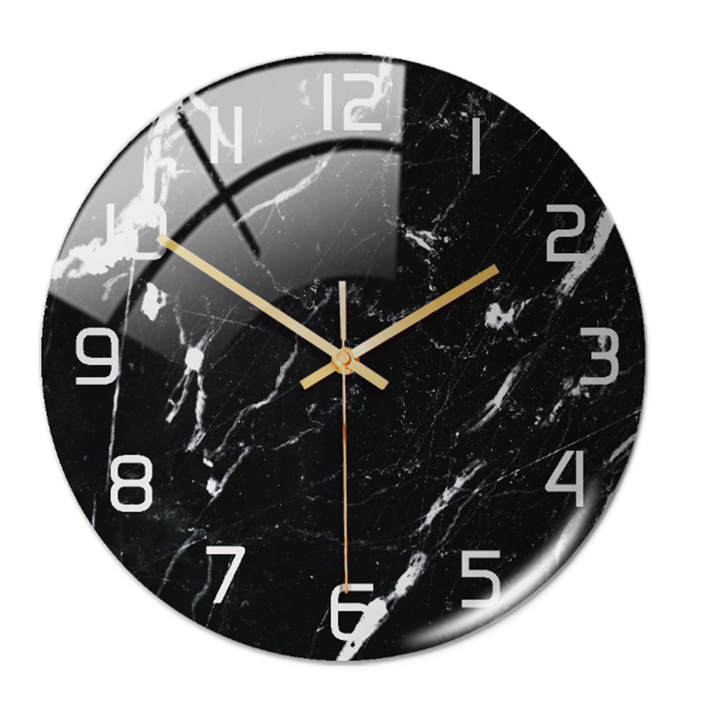 StoneAura – Horloge mural aspect marbre – Décoration intérieure moderne silencieuse