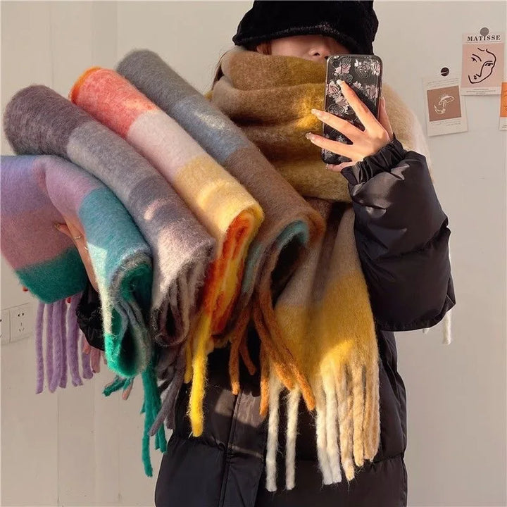 Gran bufanda de invierno – Bufanda suave con aspecto cálido