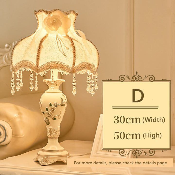 Lámpara de mesa Florenza – Estilo Tiffany clásico con pantalla de tela y control remoto