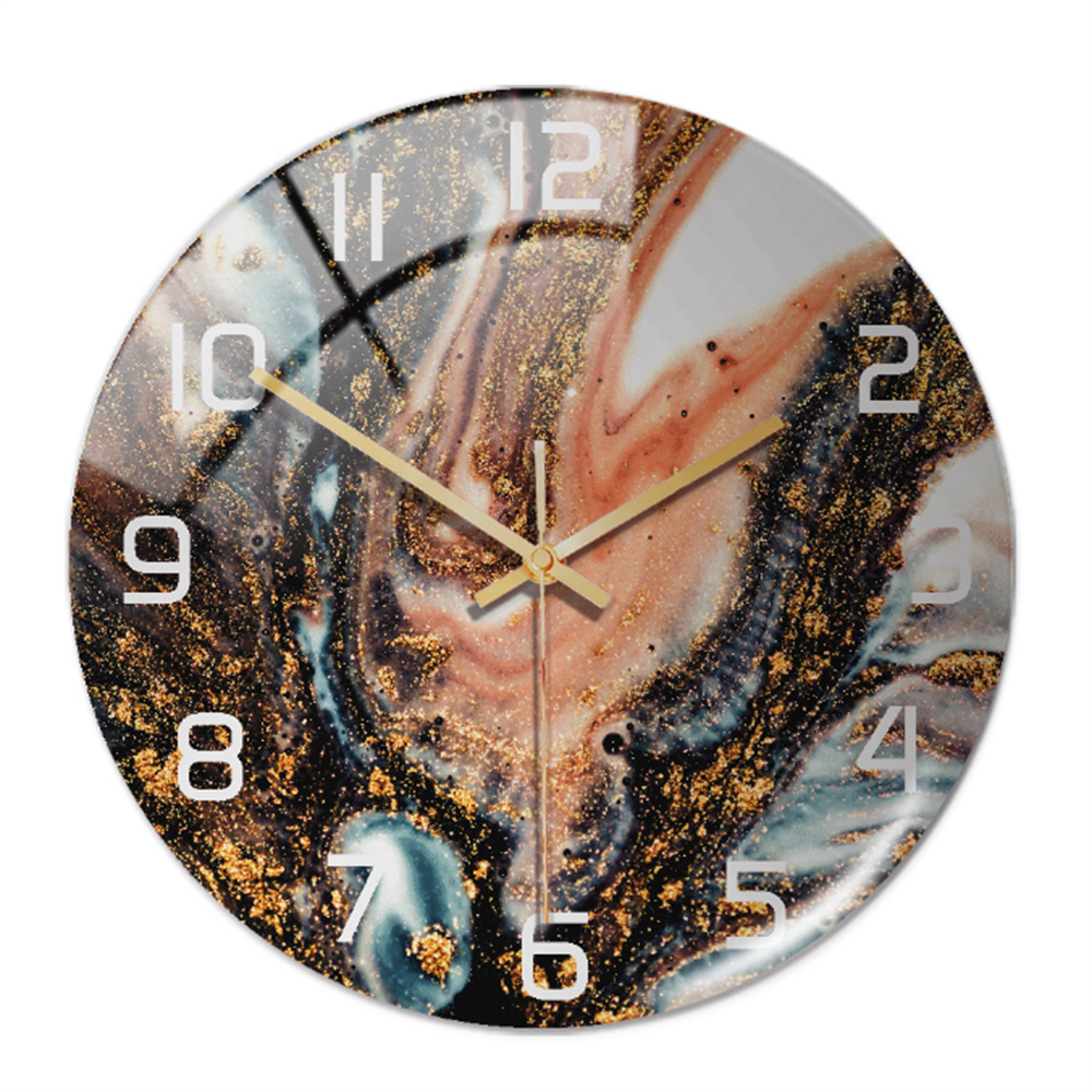 StoneAura – Horloge mural aspect marbre – Décoration intérieure moderne silencieuse
