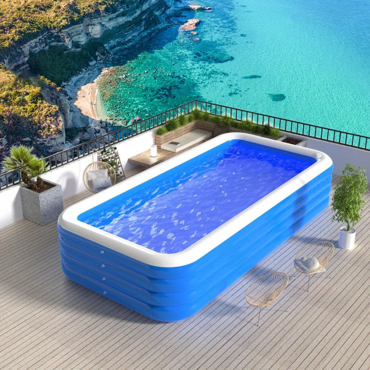Aufblasbarer Pool – Großes rechteckiges Familienbecken für Garten &amp; Terrasse Bolendo