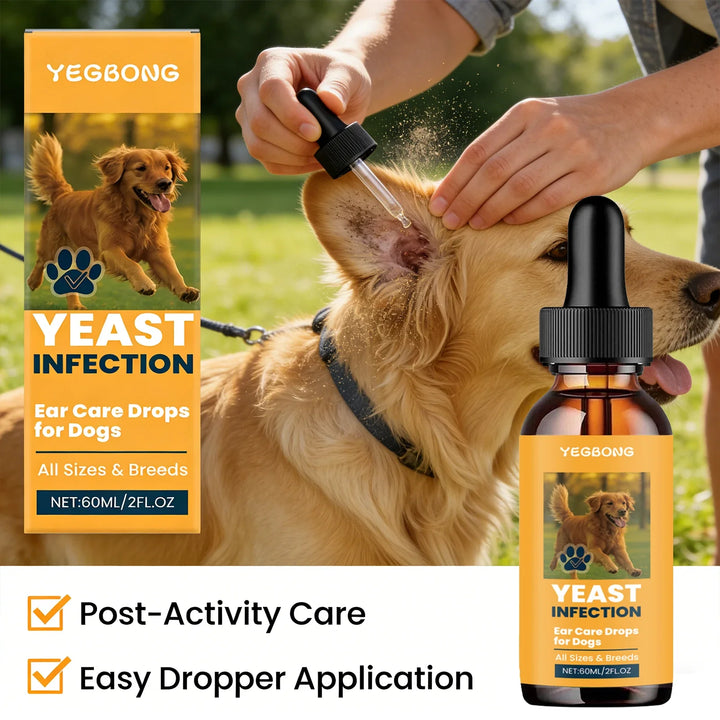 Hunde Ohrenpflege Tropfen – 60 ml Pflegeflüssigkeit mit Dosierpipette Bolendo