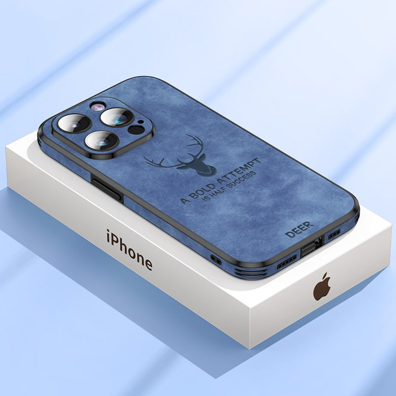 Luxvera – custodia per iPhone in vera pelle sottile e resistente agli urti – design elegante