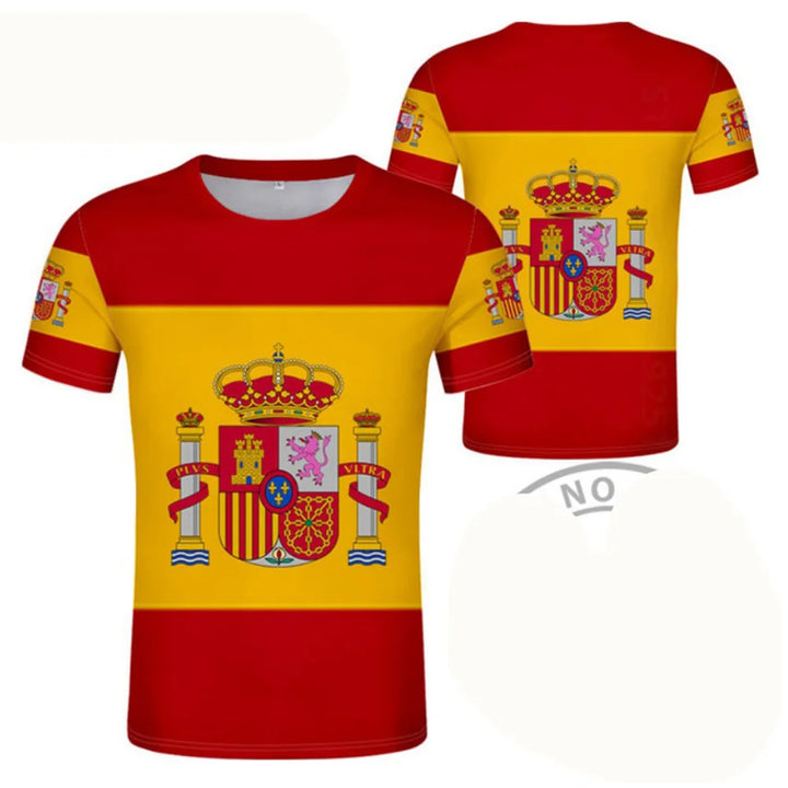 Spain Football Jersey 3D Proud of Spanish Emblem Graphic T Shirt for Men Clothing Espana Soccer Club T-shirt Man Gym Sports Tops VestraGear