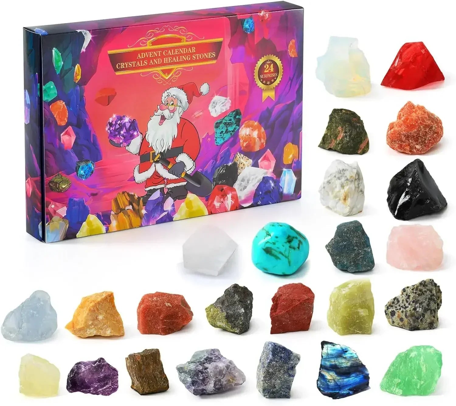 GemSpark – Calendario dell'Avvento con 24 pietre preziose – Per bambini e collezionisti