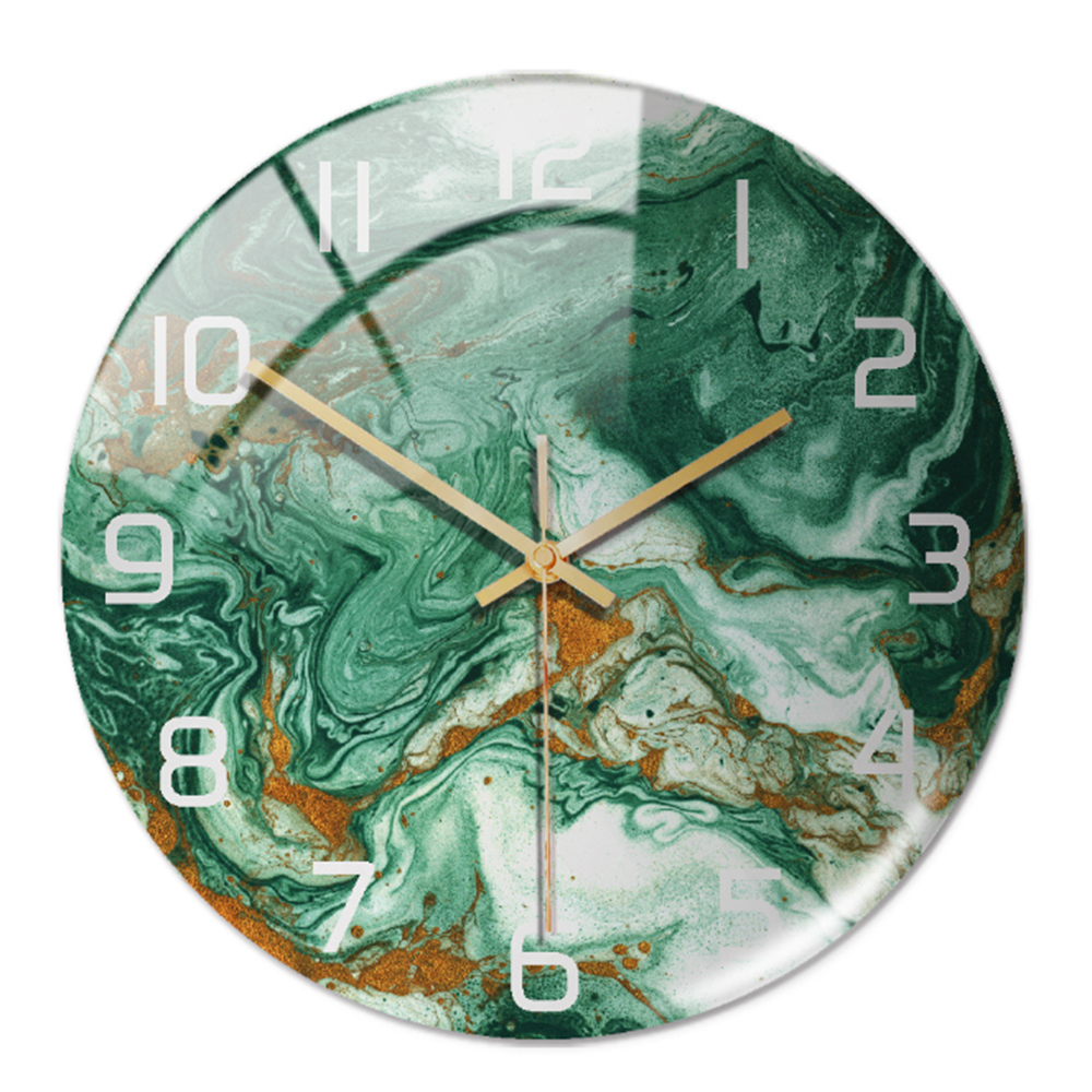 StoneAura – Horloge mural aspect marbre – Décoration intérieure moderne silencieuse