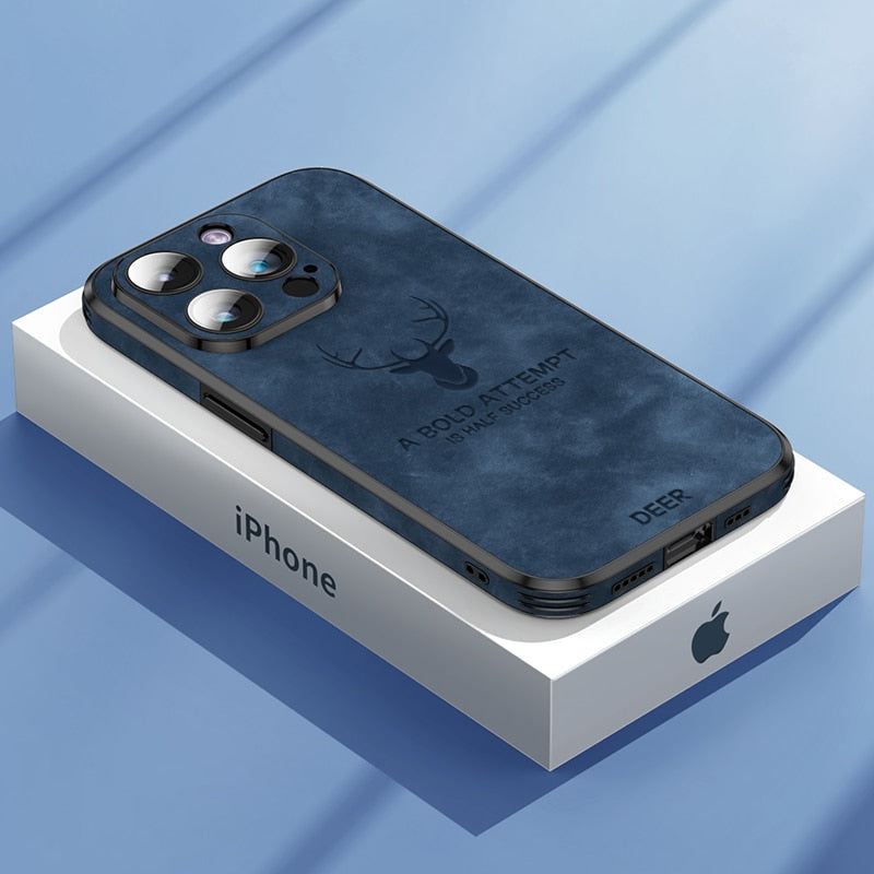 Luxvera – custodia per iPhone in vera pelle sottile e resistente agli urti – design elegante