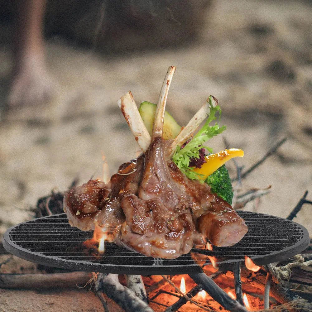 CHARCROWN – Round Cast Iron BBQ Searing Grill Rack Vestragear