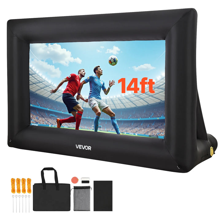 SucceBuy 14/15/16/18/20 FT Inflatable Projector Screen with 120W Air Blower Projector Screen for Outdoor Theater Theme Party VestraGear