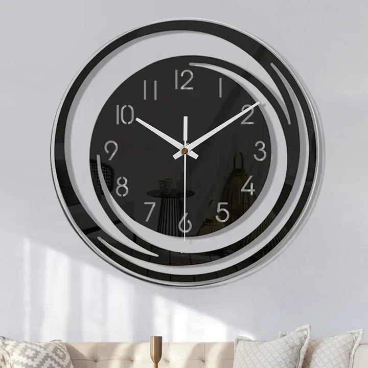 NordicMoments – Reloj de Pared de Acrílico Negro Silencioso – Diseño Escandinavo Moderno