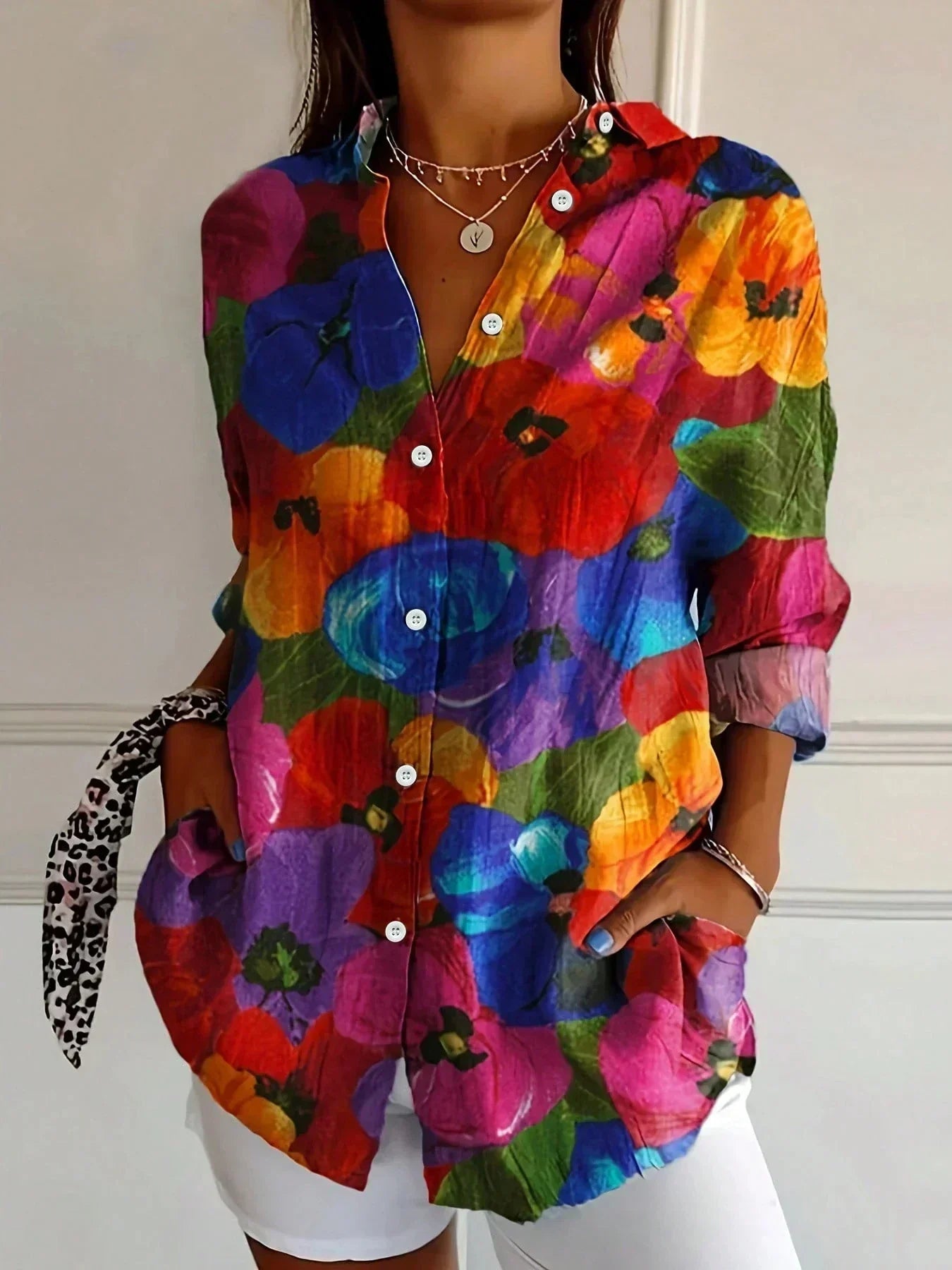 Damesblouse met kleurrijke print – Comfortabele, flatterende pasvorm
